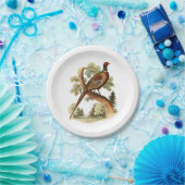  fazant op vertakking met Trees Tekenkleur Papieren Bordje (Feest)