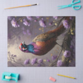 Fazant Paarse Bloem Illustratie Tissuepapier (Craft)