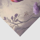 Fazant Paarse Bloem Illustratie Tissuepapier (Detail)