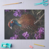 Fazant Paarse Bloem Illustratie Tissuepapier (Craft)