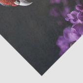Fazant Paarse Bloem Illustratie Tissuepapier (Detail)