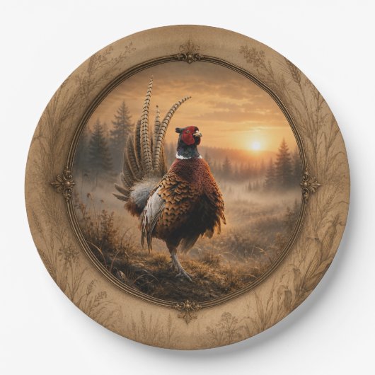 Fazant papieren bordje (Voorkant)
