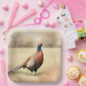 Fazant portret in Golden Meadow Papieren Bordje (Feest)