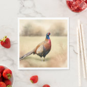 Fazant portret in Golden Meadow Servet (Insitu)