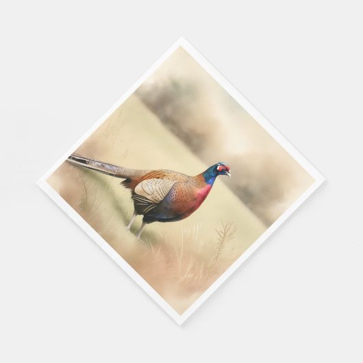 Fazant portret in Golden Meadow Servet (Hoek)