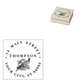  fazant spel vogel tekening naam adres rubberstempel (Gestempeld)