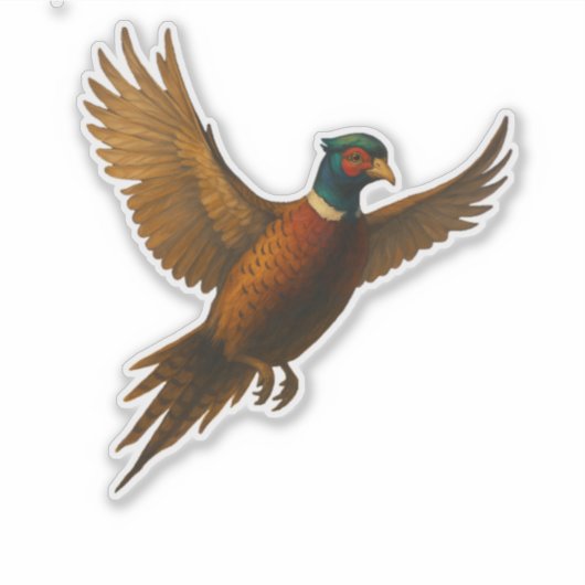 Fazant-uitknipsticker Sticker (Voorkant)