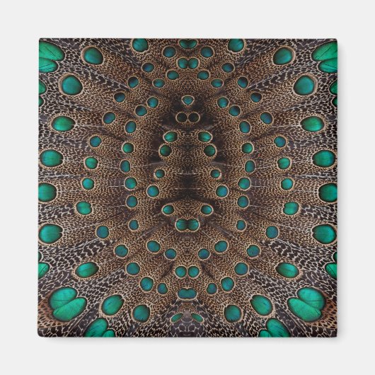 Fazant Veer Fractaal Ontwerp Magneet (Voorkant)