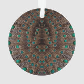 Fazant Veer Fractal Ontwerp Ornament (achterkant)