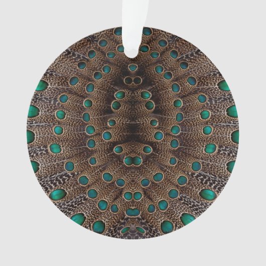 Fazant Veer Fractal Ontwerp Ornament (voorkant)