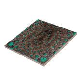 Fazant Veer Fractal Ontwerp Tegeltje (Zijkant)