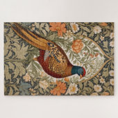 Fazant Vintage Bloem William Morris Geïnspireerd Legpuzzel (Horizontaal)