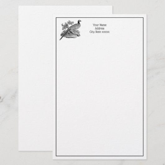  fazant-vogeltrekbaan briefpapier (Voorkant / Achterkant)
