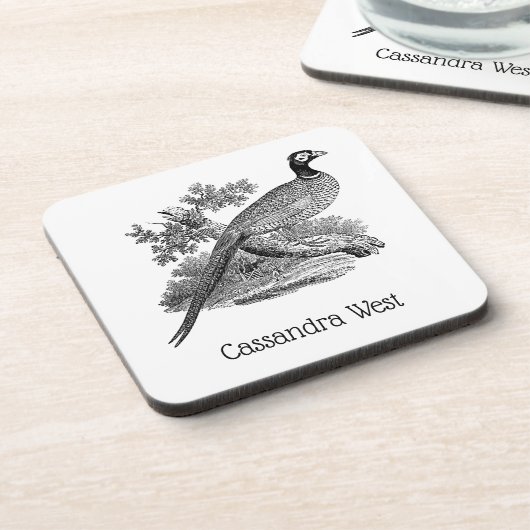  fazant-vogeltrekbaan drankjes onderzetter (Linkerzijde)