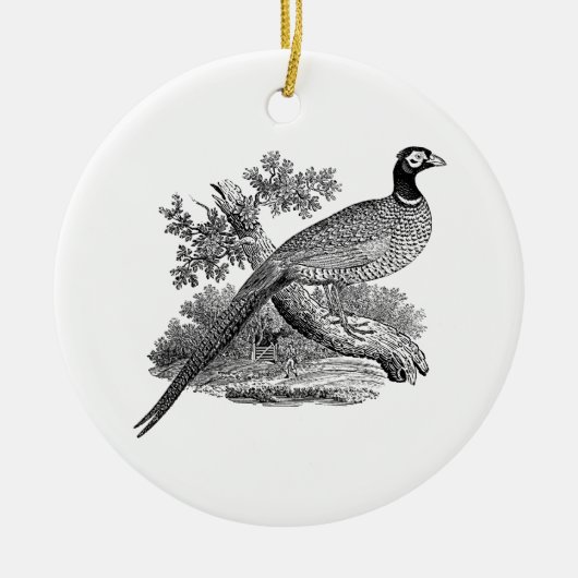 fazant-vogeltrekbaan keramisch ornament (Voorkant)