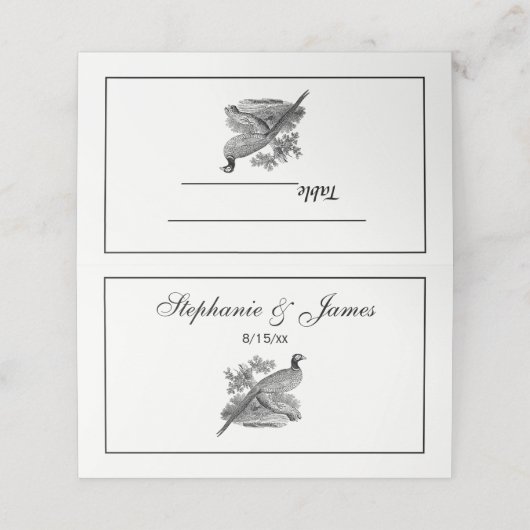  fazant-vogeltrekbaan plaatskaartje (Buitenkant ongevouwen)