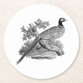  fazant-vogeltrekbaan ronde kartonnen onderzetter (Voorkant)