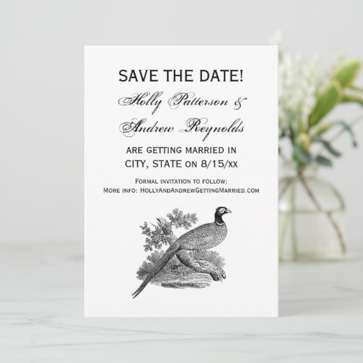 fazant-vogeltrekbaan save the date (Staand voorkant)