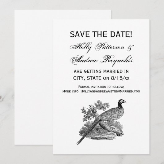  fazant-vogeltrekbaan save the date (Voorkant / Achterkant)