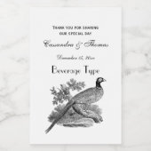  fazant-vogeltrekbaan voedselcontainer etiket (Enkel label)