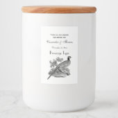  fazant-vogeltrekbaan voedselcontainer etiket (Voorkant)