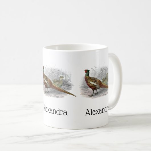  fazant-vogeltrekkleur #2 koffiemok (Voorkant rechts)