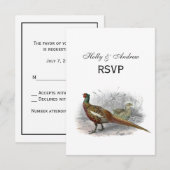  fazant-vogeltrekkleur #2 RSVP kaartje (Voorkant / Achterkant)