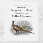 fazant-vogeltrekkleur #2 wijn etiket (Enkel label)