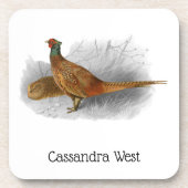 fazant-vogeltrekkleur #3 bier onderzetter (Voorkant)