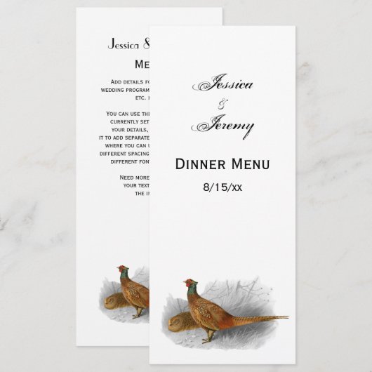  fazant-vogeltrekkleur #3 kaart (Voorkant / Achterkant)