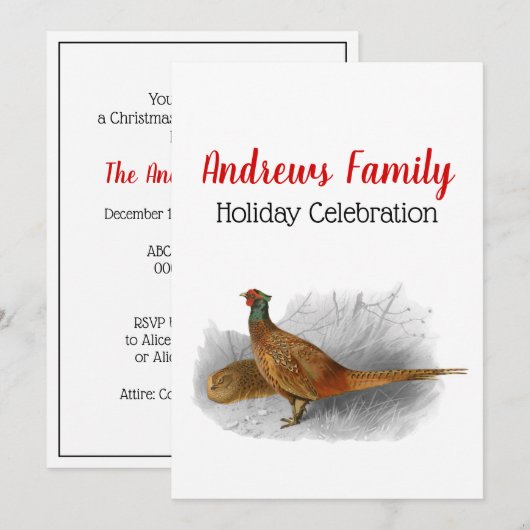 fazant-vogeltrekkleur #3 kaart (Voorkant / Achterkant)