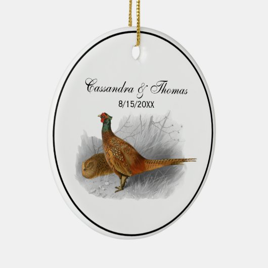  fazant-vogeltrekkleur #3 keramisch ornament (Rechts)