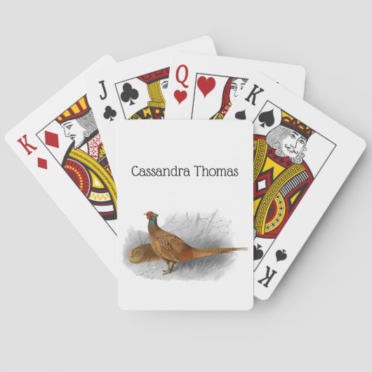  fazant-vogeltrekkleur #3 pokerkaarten (Achterkant)