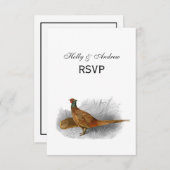 fazant-vogeltrekkleur #3 RSVP kaartje (Voorkant / Achterkant)