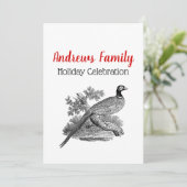  fazant-wilddrager met kerstmis kaart (Staand voorkant)