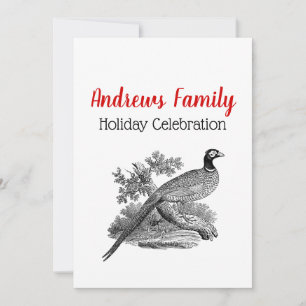 fazant-wilddrager met kerstmis kaart