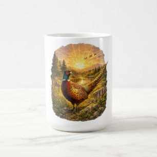 Fazant Zonsondergang Jacht Vogel Natuur Cadeau Koffiemok
