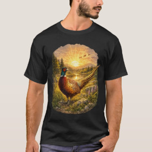 Fazant Zonsondergang Jacht Vogel Natuur Cadeau T-shirt
