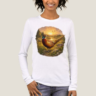 Fazant Zonsondergang Jacht Vogel Natuur Cadeau Tri-Blend Shirt