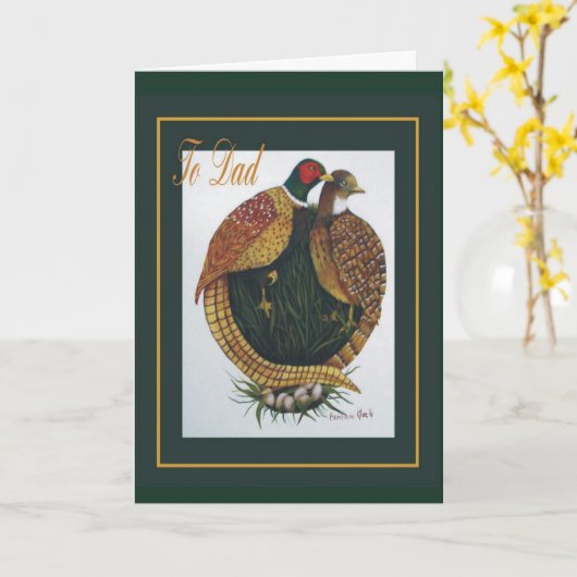 Fazanten Kaart (Gele Bloem)