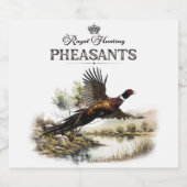 fazanten, koninklijke jacht likeurfles etiket (Enkel label)