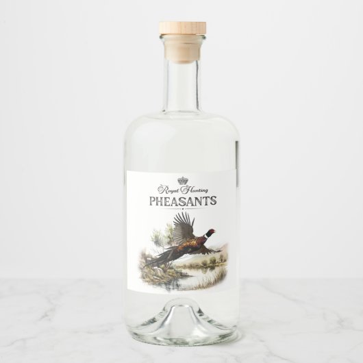 fazanten, koninklijke jacht likeurfles etiket (Voorkant)