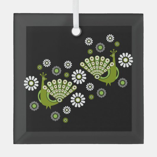 Fazanten Peacock Art Glas Ornament (Voorkant)