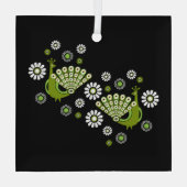 Fazanten Peacock Art Glas Ornament (Achterkant)