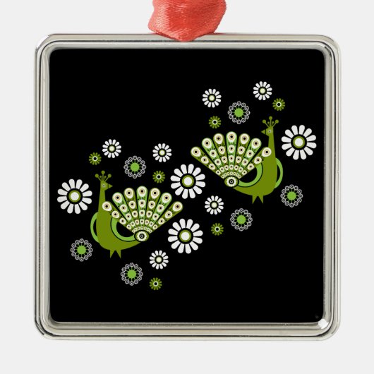 Fazanten Peacock Art Metalen Ornament (Voorkant)