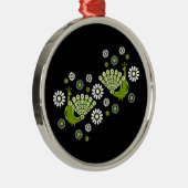 Fazanten Peacock Art Metalen Ornament (Rechts)