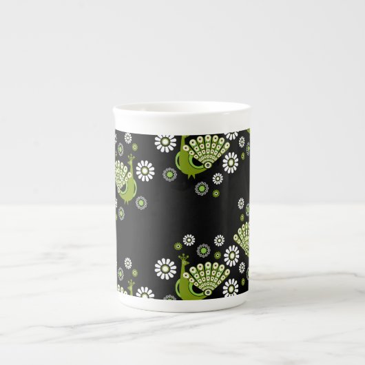 Fazanten Peacock Art Porselein Kop (Voorkant)