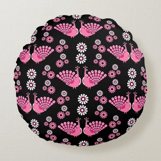 Fazanten Peacock Art Rond Kussen (Voorkant)