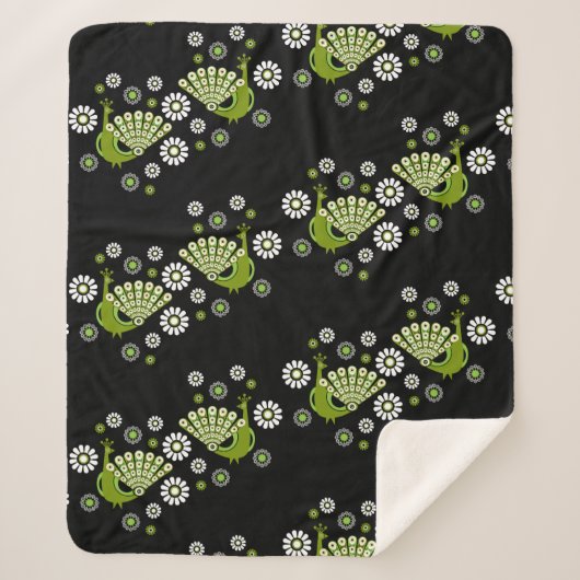 Fazanten Peacock Art Sherpa Deken (Voorkant)