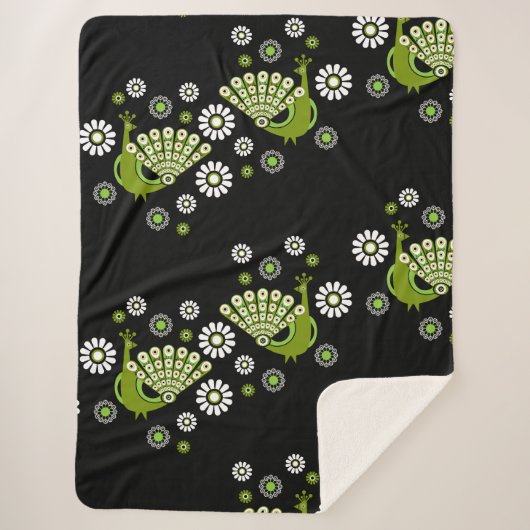 Fazanten Peacock Art Sherpa Deken (Voorkant)